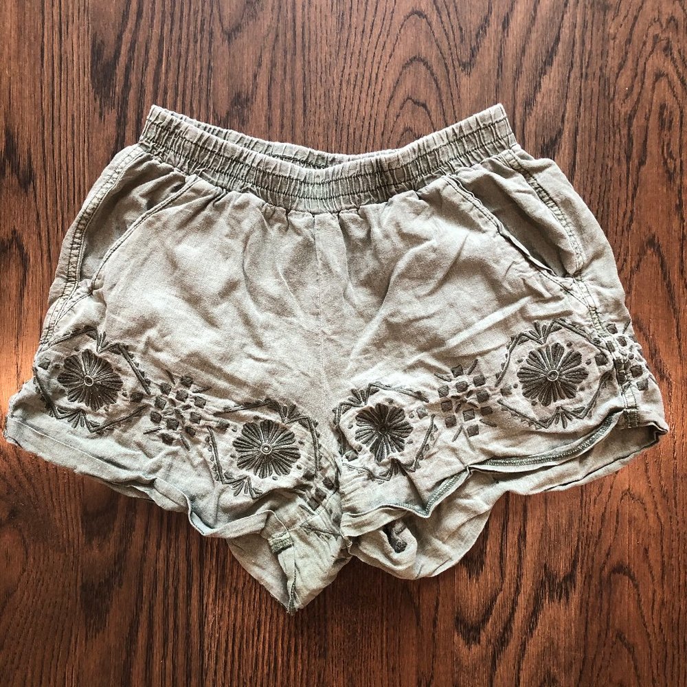 Green Anthropologie shorts